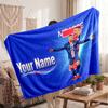 Kylian Mbappe Personalized Fleece Blanket With Football Logo, Custom Name Text Soft Warm Home Throw Blanket