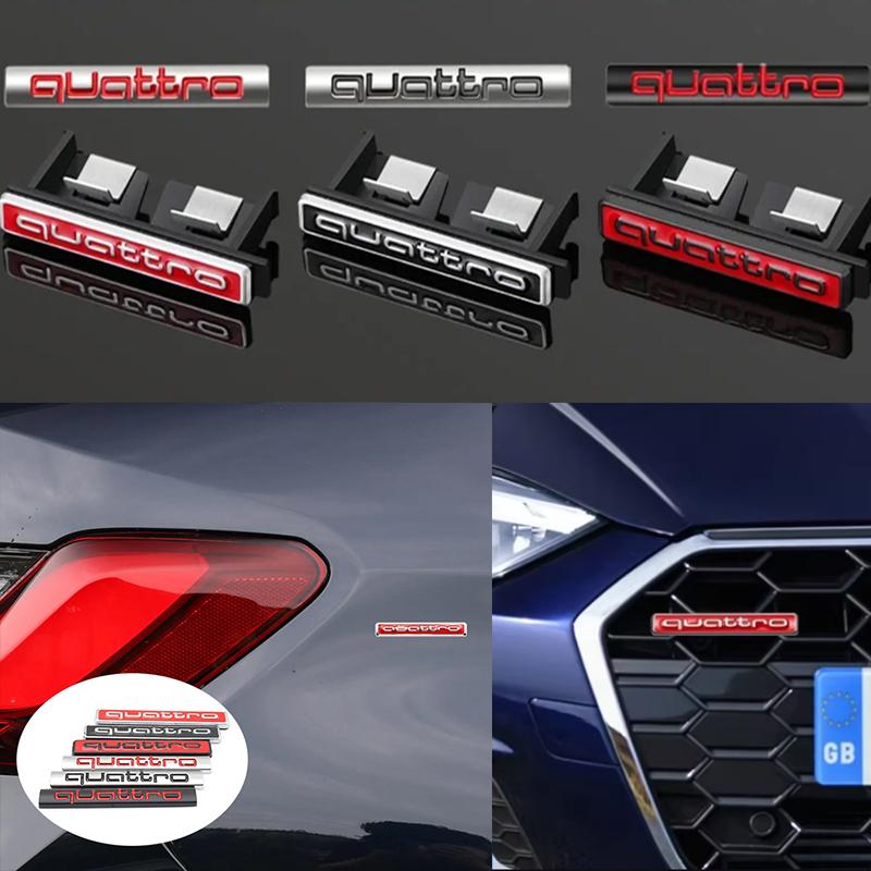 Авто Стайлинг 3D Металлический Логотип Quattro Накладка на Решетку Радиатора Значок Эмблема Наклейки Для Audi A3 A4 A5 A6 A7 A8 S3 S4 S5 S6 Q3 Q5 Q7 Аксессуары
