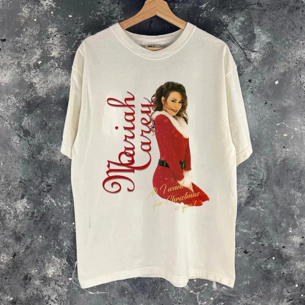 All I Want For Christmas Is Mariah Carey Gift Xmas T Shirt Full Size S-5XL