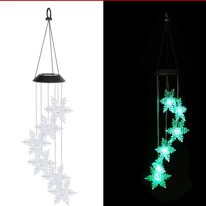 LED Solar Wind Chime Light Garden Stars Moon Wind Chime Lamp Colorful Waterproof Hanging Solar Light for Garden Yard Home Decor