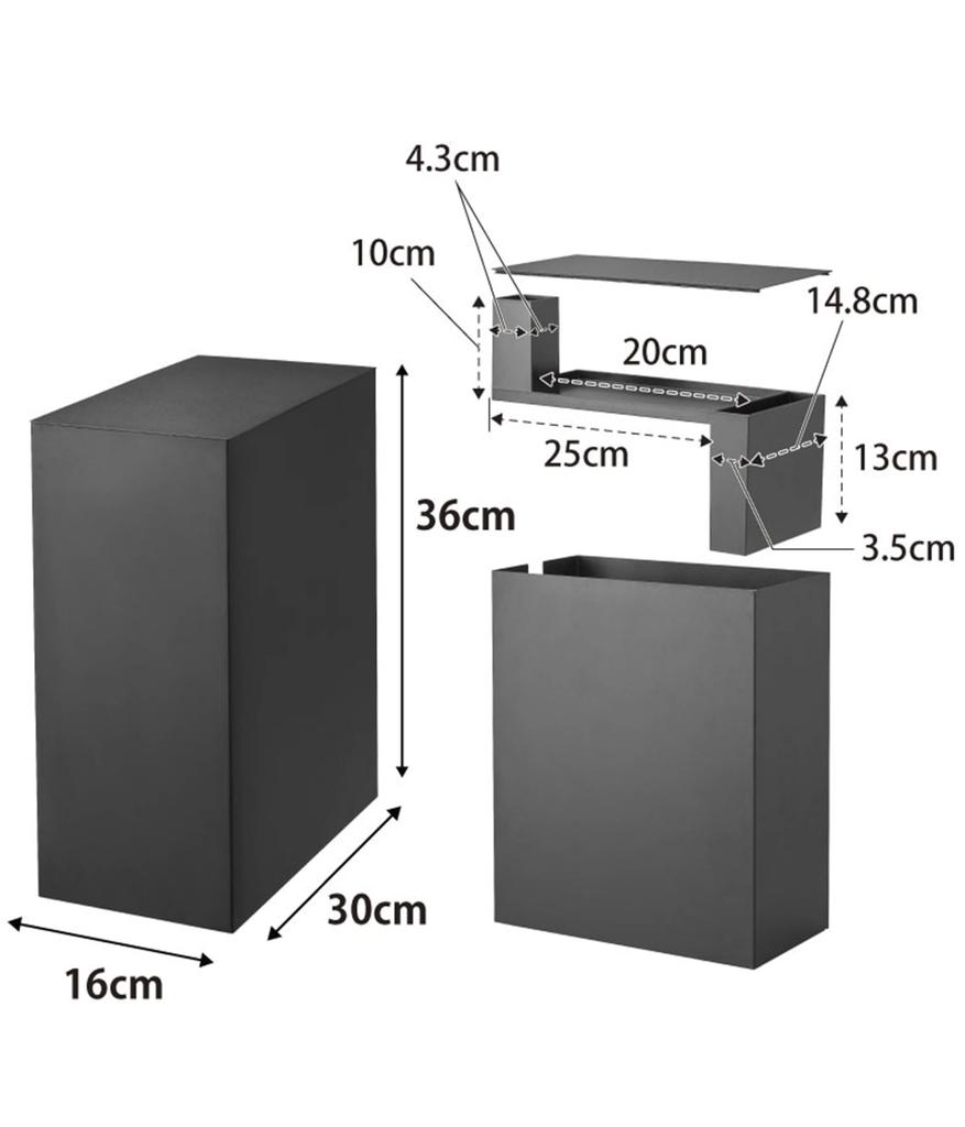 Yamazaki Аквариумное хранилище Ш16 x Г30 x с кабелем 1892 (Ямадзаки) [Полностью собран] Коробка, Черный, В36см, Башня, Крышка, Двухъярусный, Коробка,