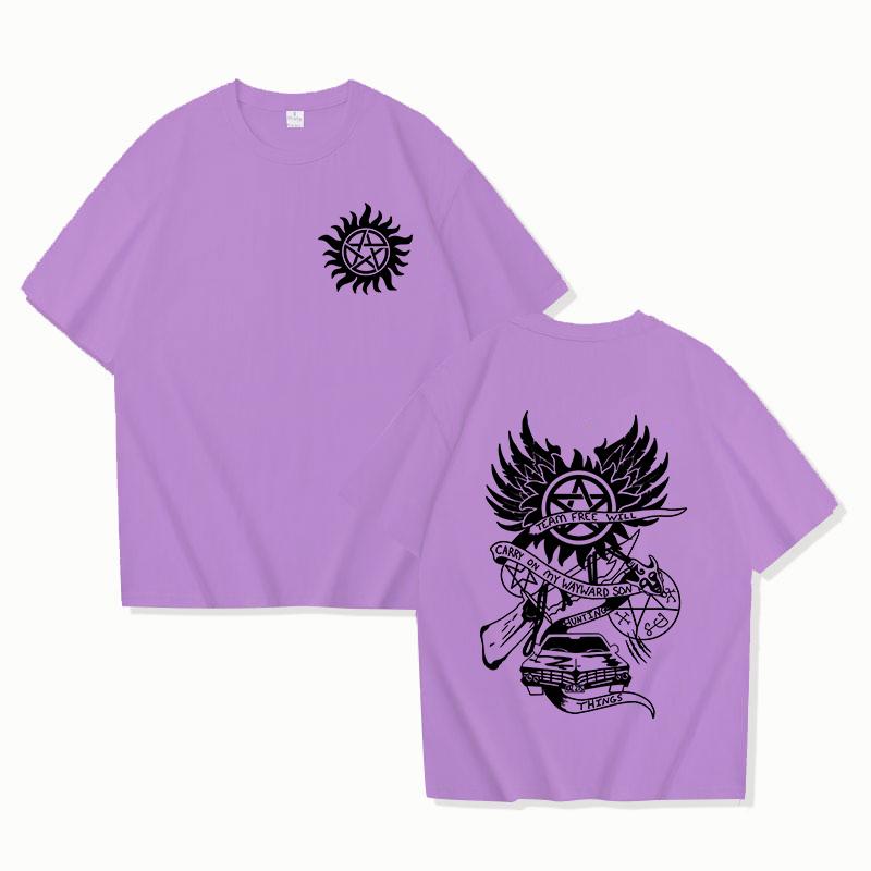 New Fuuny Supernatural Printed Unisex Men's and Women's Fashion Short Sleeve Personality Casual Summer Tops Tees