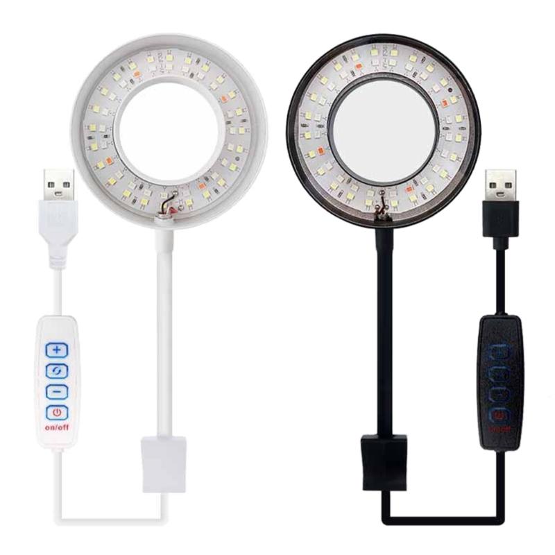 USB 8 Вт Аквариумный светодиодный светильник Clip-on Light 360-градусный вращающийся светильник для аквариумов для выращивания растений в соленой воде 4 цвета регулируемый
