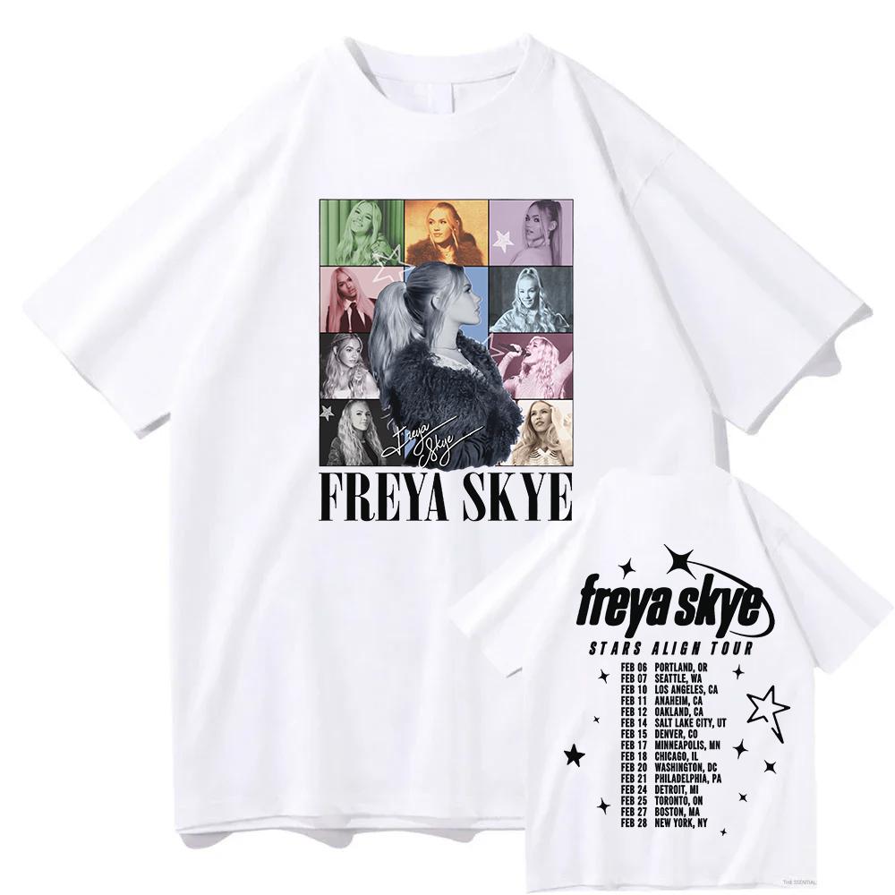 Freya Skye Printed Tshirt A Unisex Shortsleeved Printed GarUnisext Breathable Cotton Tshirt for Enjoying Street Style Music