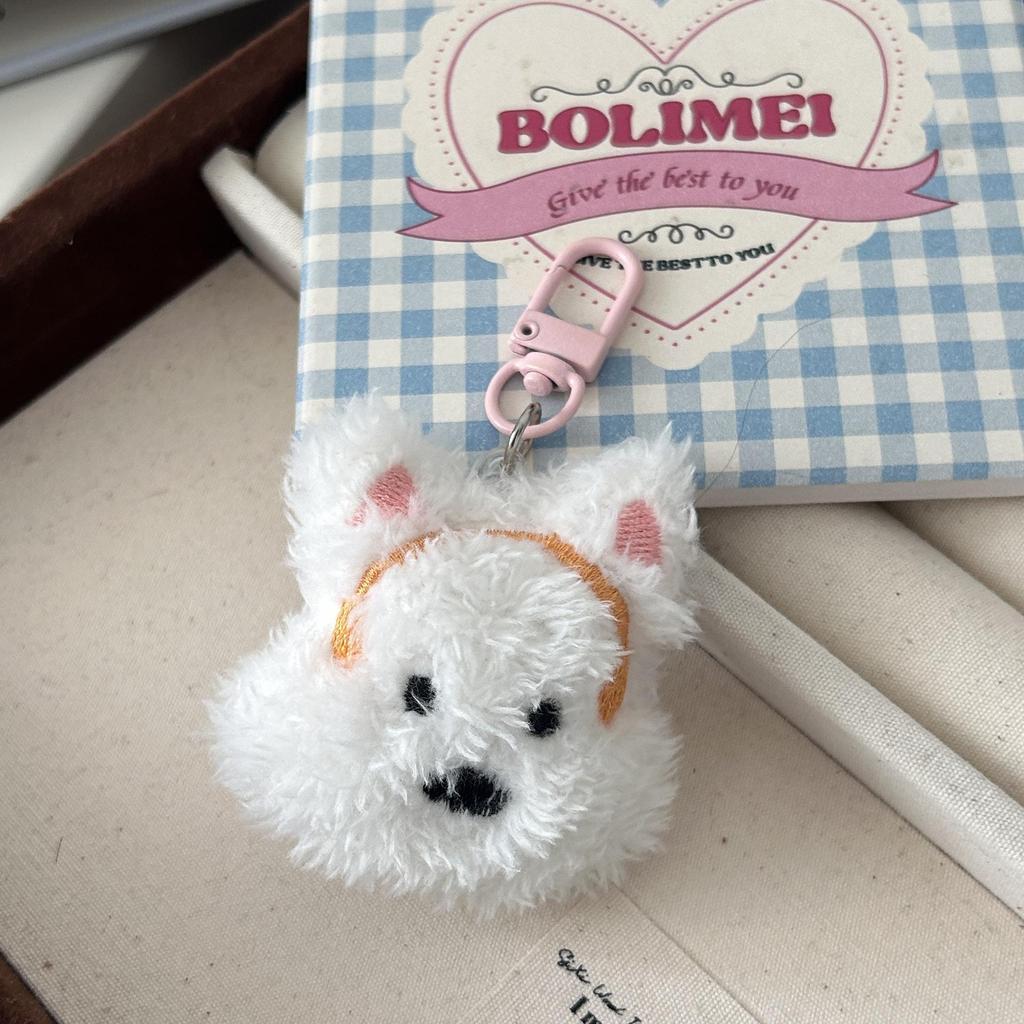 Плюшевый щенок вест-хайлендского терьера - Милый, мягкий брелок, приятный подарок для девочек и друзей.