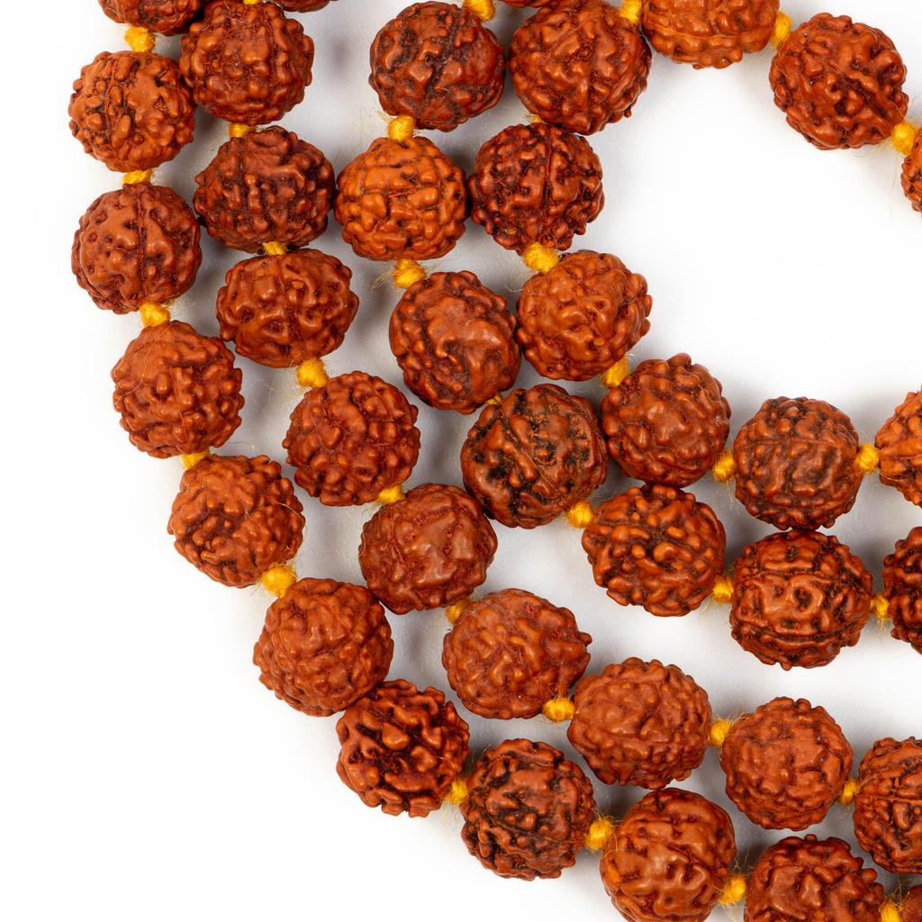 7 мм Священная Рудракша Мала|Аутентичные Четки для Медитации для Духовной Молитвы, Йоги и Положительной Энергии| Джапа-мала из Настоящих Семян Рудракши