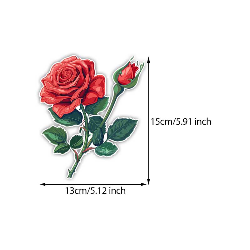 Car Sticker Red Rose Sticker Waterproof Vinyl Decal on Bumper Rear Window Laptop Self-adhesive Decal For Car Accessories Y04
