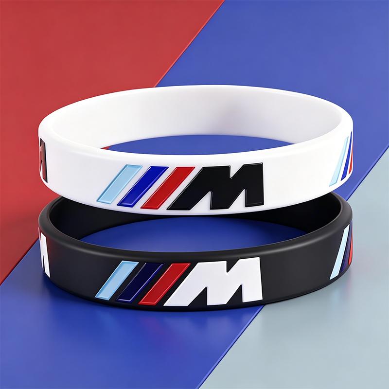 NTSM5 1/2Pcs Rubber Stretch Wristbands Sports Bracelet Accessories Car Sticker For BMW E46 E90 E60 F30 F10 F20 G20 G30 E92 E87 E39 E36