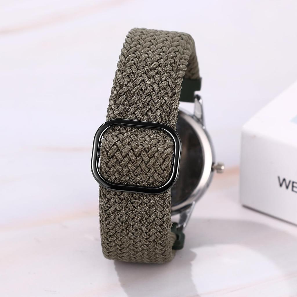 Наручные часы с плетеным ремешком, водонепроницаемые, плетеные, цветные, кварцевые, легко регулируемые, милые, день, мужские, ремешок, окошко, календарь, браслет, часы, читать, циферблат,