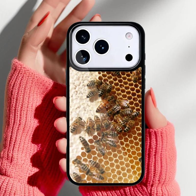 Bumble Bee Honeycomb Honey Phone Case for iPhone 17 16 15 14 13 Pro Max Back Cover for 12 11 Pro Coque