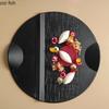 Ceramic Dinner Plate Creative Black Frosted Texture Flat Plate Steak Plate Dessert Plates Snack Plates Solid Color Tableware