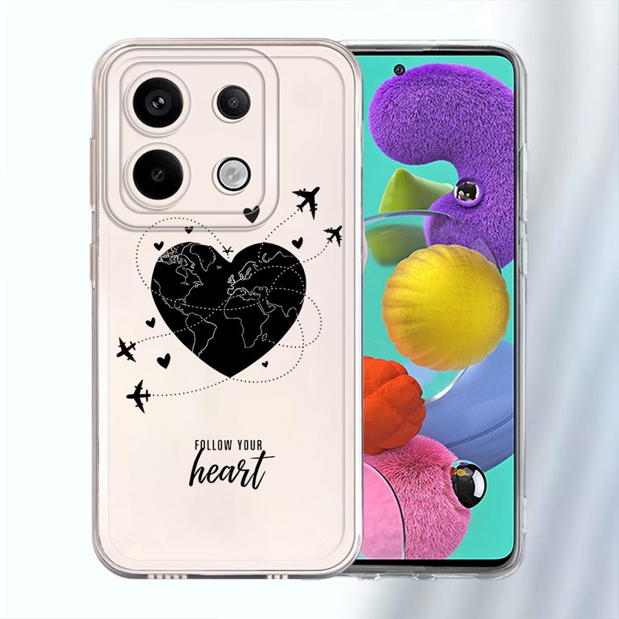 Мягкий чехол для телефона для Xiaomi Redmi Note 14 Pro Plus 12S 13C 10S 9 10 14C A4 12 11S 11 Note 13 Любовь Самолет Искусство