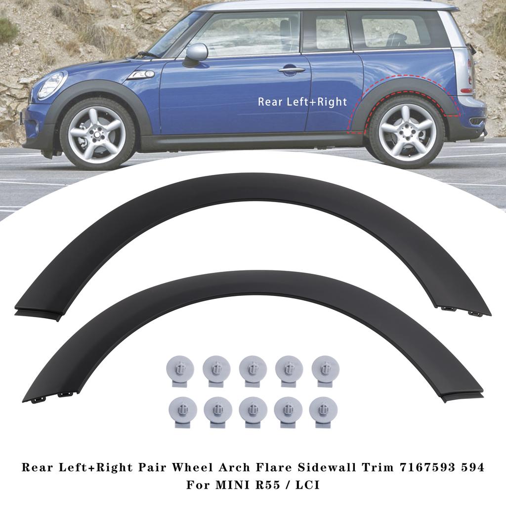 Rear Left+Right Pair Wheel Arch Flare Sidewall Trim 7167593 594 For MINI R55