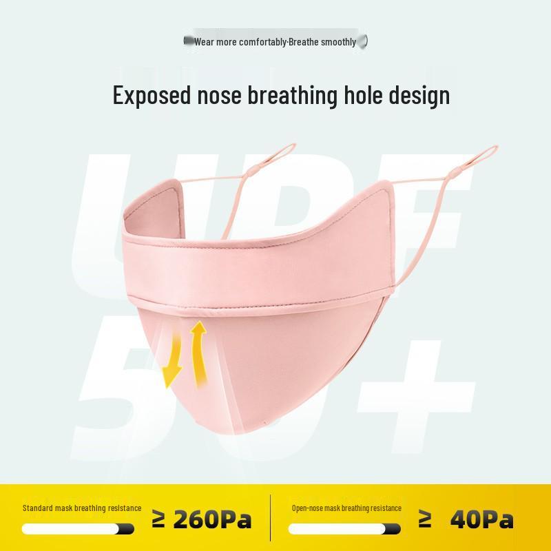 Женская маска для лица из ледяного шелка с защитой от УФ-лучей - Дышащий нейлон с градиентом румянца