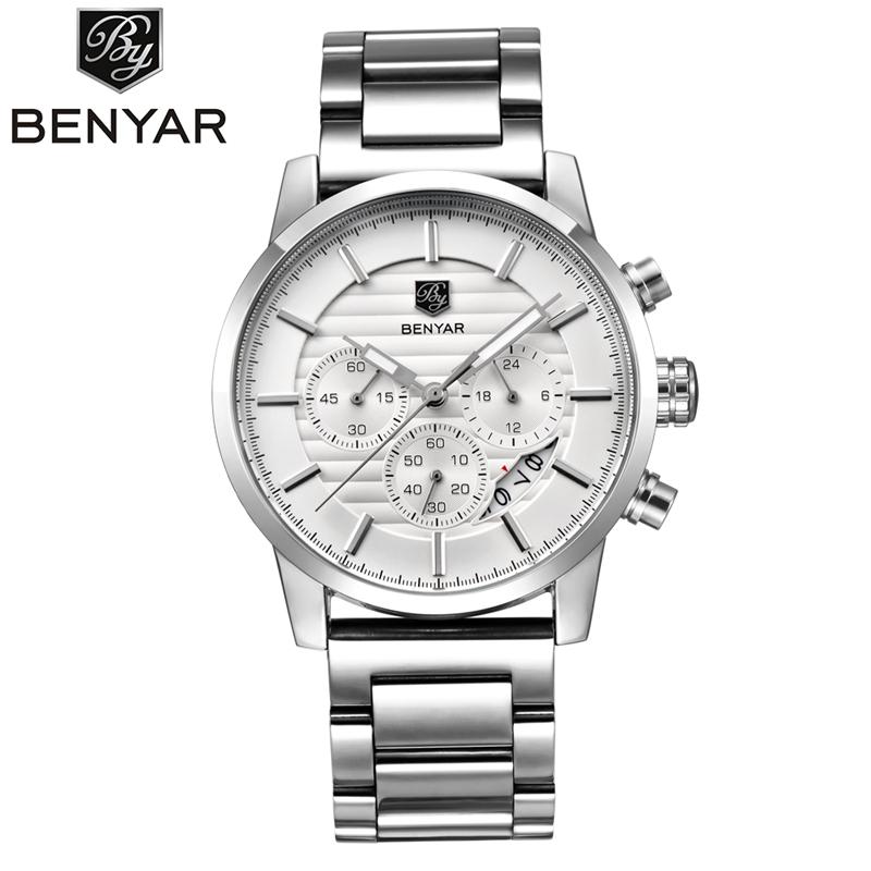 BENYAR Men's Sports Waterproof Quartz Watch Top Brand Japen Movement Luxury Clock Casual