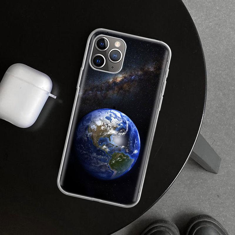 Чехол для телефона Earth Stars Space для iPhone 11 12 13 Mini 14 15 Plus 16 Pro Max 17 Air 7 8 + SE Арт Индивидуальный Fundas 11 12 13