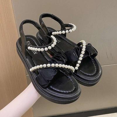 Сандалии для беременных женские лето 2025 новая платформа фея ветер нежная леди жемчуг супер огонь римские туфли