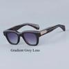 JMM Fellini Square Sunglasses Handmade in Japan Imported Acetate Classical Acetate Black Optical Frame with Metal on Arms