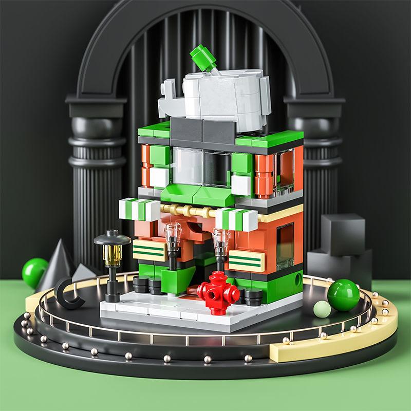 DIY Архитектурный магазин, вид на улицу, еда, дом, строительные блоки, комплект, кирпичи для девочек, классическая модель фильма, детские игрушки для детей