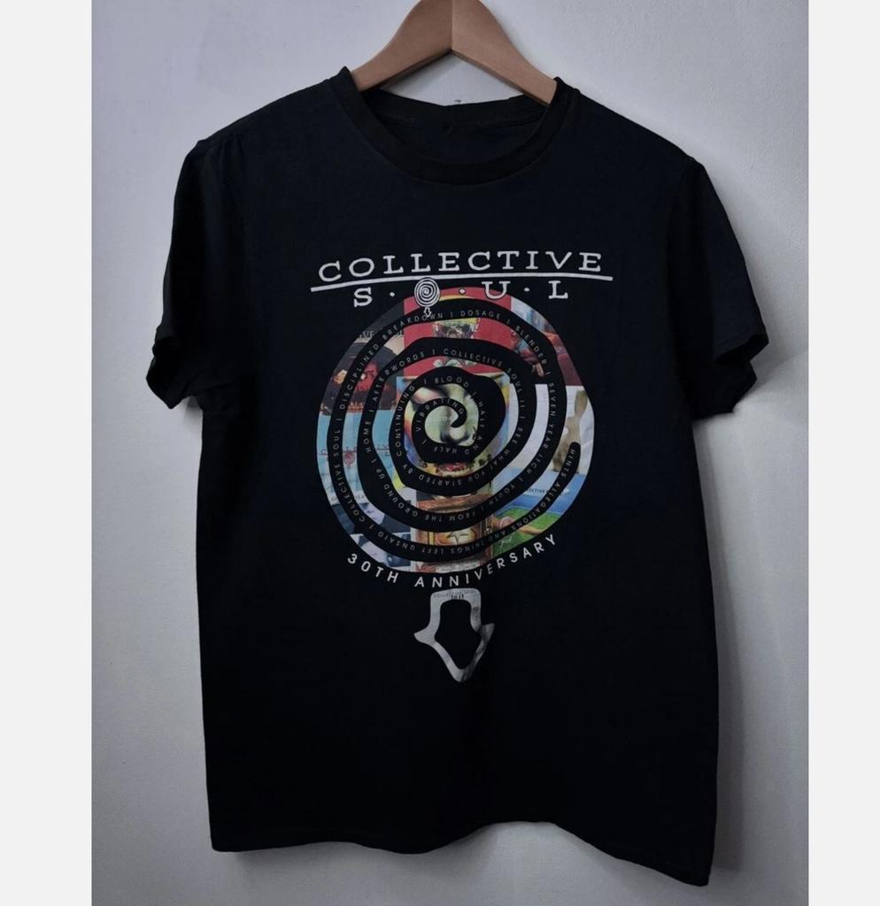 Официальная черная футболка полного размера к 30-летнему юбилею тура Collective Soul
