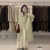 2024 Women's Hepburn Style Mid-Length Double-Sided Petite Cashmere Wool Coat for Autumn/Winter