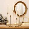 3/6Pcs/Set Vintage Tall Metal Candlestick Pillar Taper Candle Holder Home Living Room