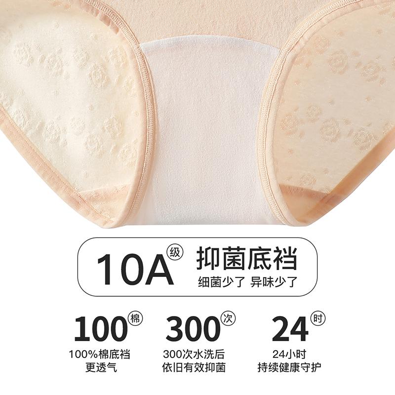 Fenteng 4-Pack Cotton Antibacterial High Waist Women's Underwear