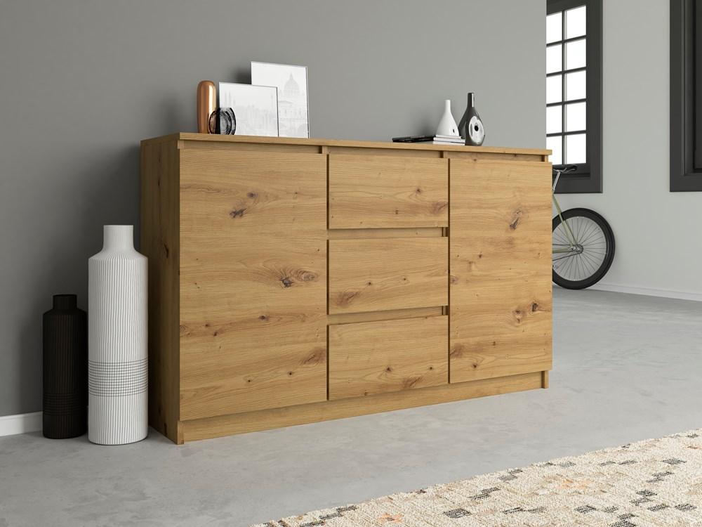 Chest Of Drawers 2D3S 120Cm Artisan Oak Doors Living Room