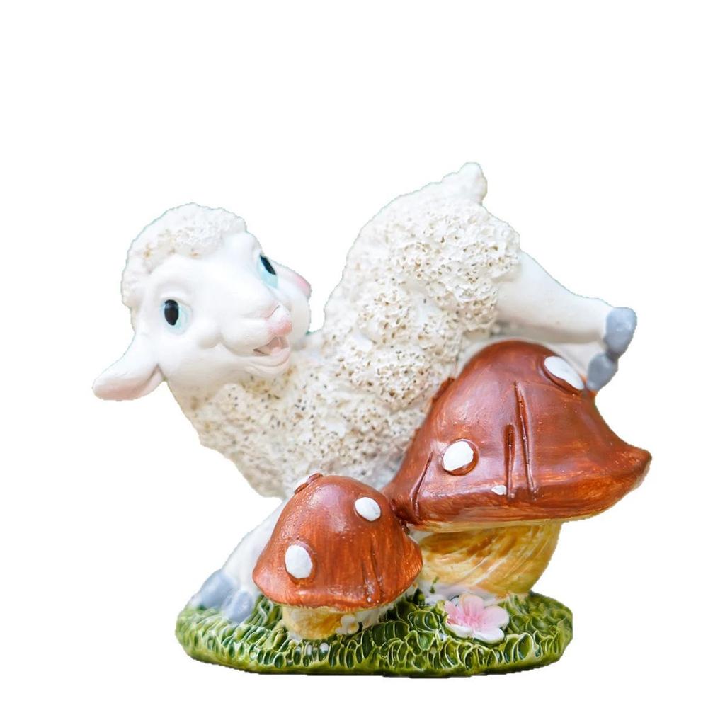 Креативная смоляная статуя фермы «Ленивый ягненок», статуя овцы, фигурка ягненка, милое уличное украшение, скульптура животного для двора, патио, ландшафтного декора