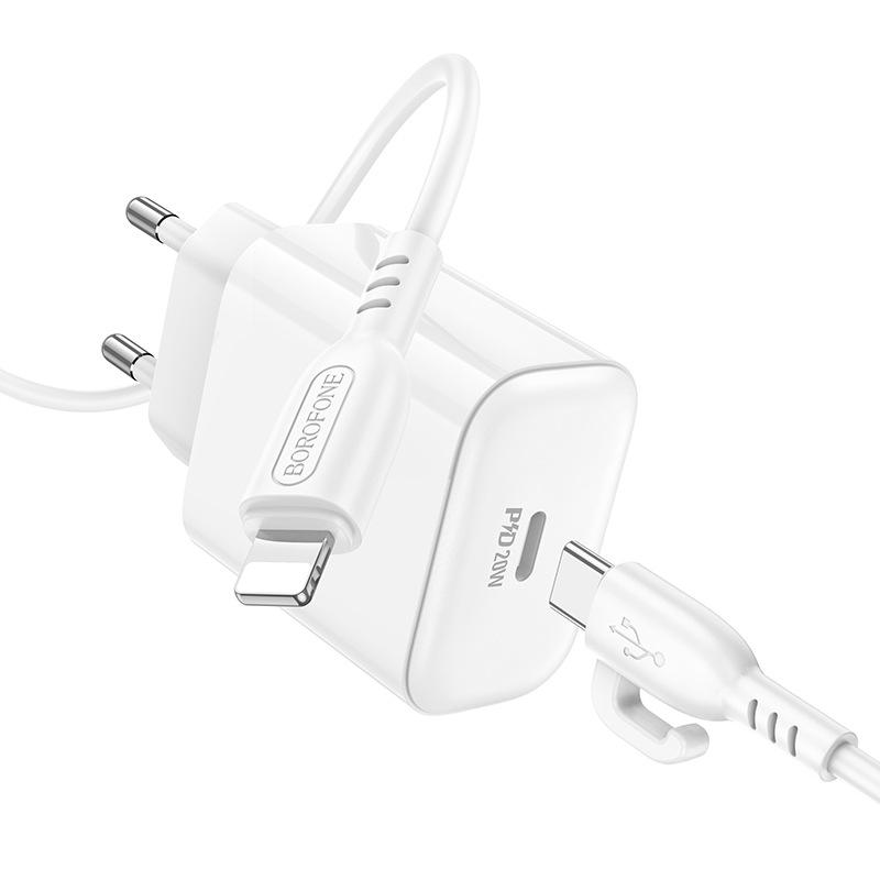 BOROFONE BA81A Platinum 20 Вт Однопортовое PD Быстрое зарядное устройство (EU Plug)