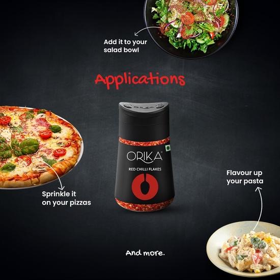 Orika Red Chilli Flakes 50 г и приправа Turkish Oregano 22 г Combo и посыпка из хлопьев красного перца чили | Идеальная приправа для пиццы, пасты, чесночного хлеба