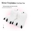 Plush Bear Paw Slippers - Cute, Warm Cotton Cartoon Design for Couples, Men & Women