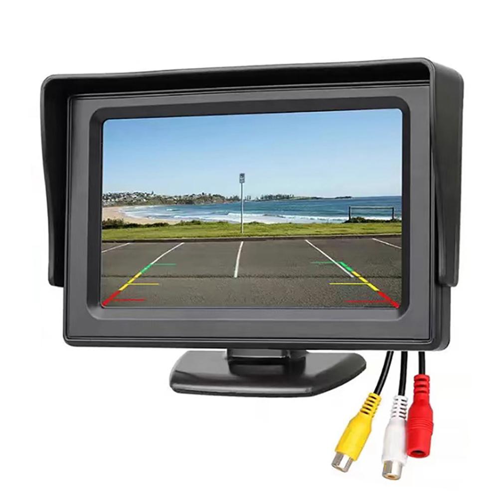 4,3-дюймовый TFT LCD дисплей с 2 входами AV, HD Цифровой цветной автомобильный монитор для камеры заднего вида, парковки, резервного копирования, заднего хода