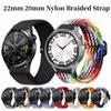 22 мм 20 мм Плетеный нейлоновый ремешок для Huawei Watch 4/3/GT4-3 Samsung Watch 6/5/4/3 Тканевый браслет Наручный ремешок Amazfit GTR 4/GTS4