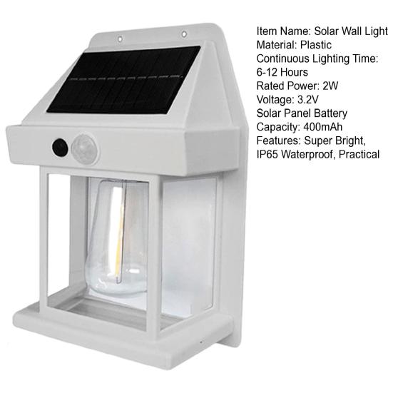 Yousheng Солнечный настенный светильник 3 режима освещения IP65 Водонепроницаемый Автоматическое включение/выключение Беспроводной датчик движения Лампа для наружного садового освещения