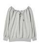 AWESOME STUDIO String Off-Shoulder Sweatshirt Ivory
