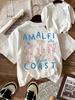 Funny Women's Casual Short Sleeve T-Shirt with Amalfi Coast Graphic Prin Round Neck Top Tee