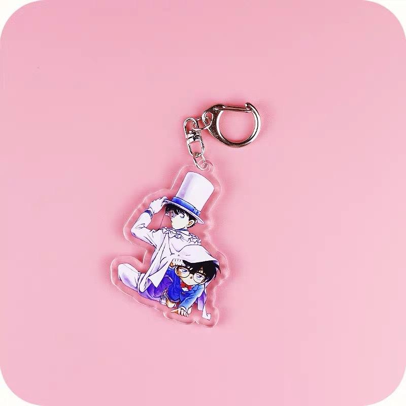 Anime Games Conan Shinichi Cartoon Character Key Rings Acrylic Keychain Metal Decoration Accessory Gift Pendant