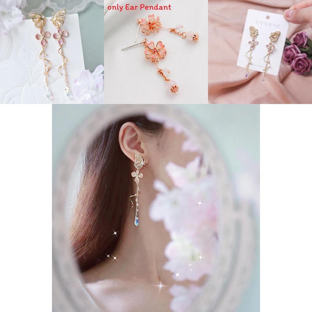 Элегантные асимметричные серьги с сакурой и геометрической формой для летней моды