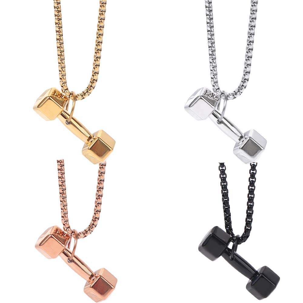 Mini Dumbbell Necklace Titanium Steel Dumbbell Sports Necklace  Fitness Prople