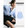 Za2025 Spring New Women's Clothing Contrast Color Stripes Poplin Long Sleeves Lapel Casual Shirt 2796545 044