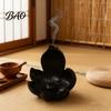 Meditation Accessories Lotus Backflow Incense Burner Holder, Resin Cone Diffuser, Desktop Calming Room Decor Aromatherapy Holder for Yoga Tea Bedroom
