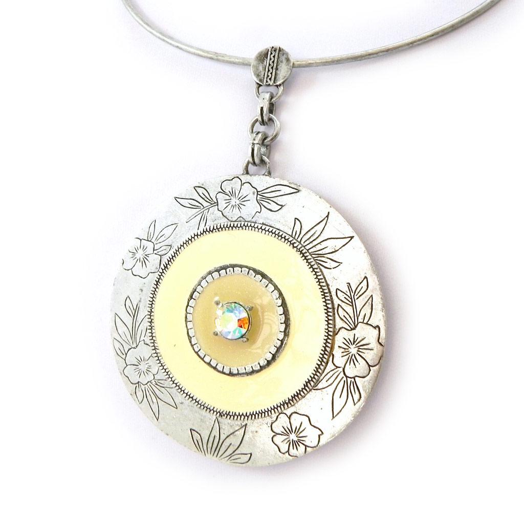 Les Trésors De Lily [E0651] — Дизайнерское колье «Гейша» бежевого цвета