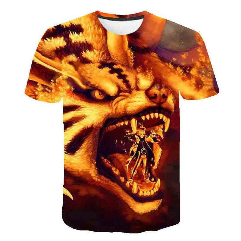 Наруто летние мужские и женские новые топы с короткими рукавами Производители оптовые 3DT футболки детские трансграничные прямые поставки