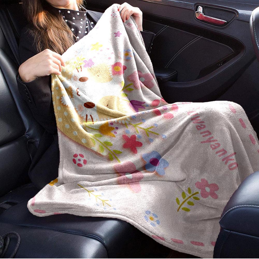 1pc Flannel Cute, MashumaroThrow Blanket, Cartoon Truck Pattern Printed Blanket, Warm Cozy Soft Blanket For Couch Bed Sofa Car Office Campin