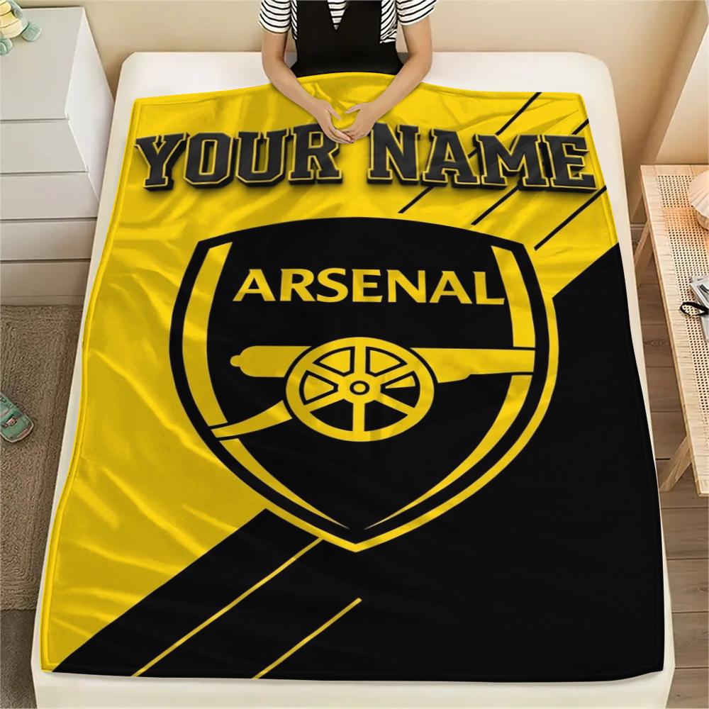 1PC Custom Name Arsenal Patterned Flannel Blanket Suitable For All Seasons for Home Decor Warmth and Comfort Gifts Holiday Present