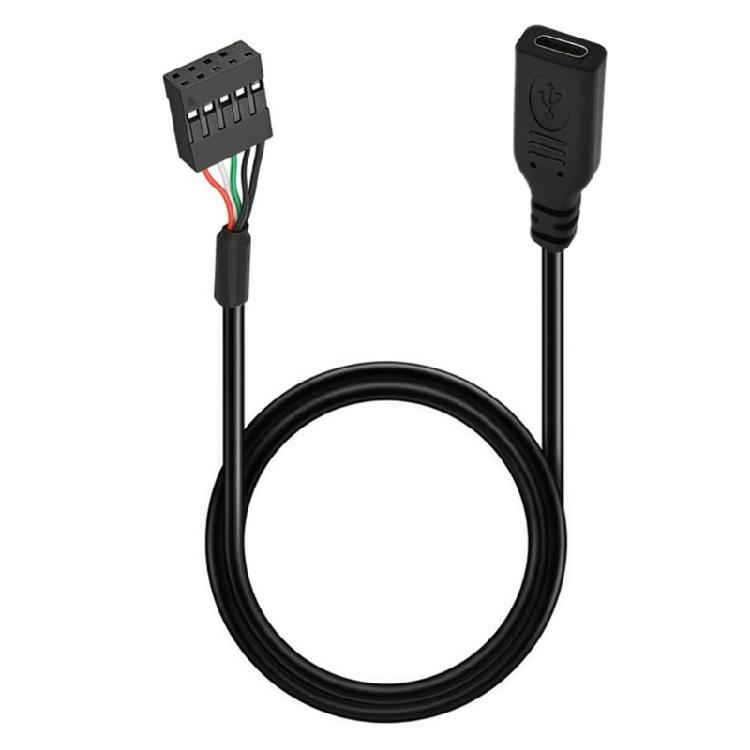 Кабель-переходник для передней панели Type C, 20 см, female-порт на 9-контактный USB-разъем для внутреннего преобразования портов передней панели ПК