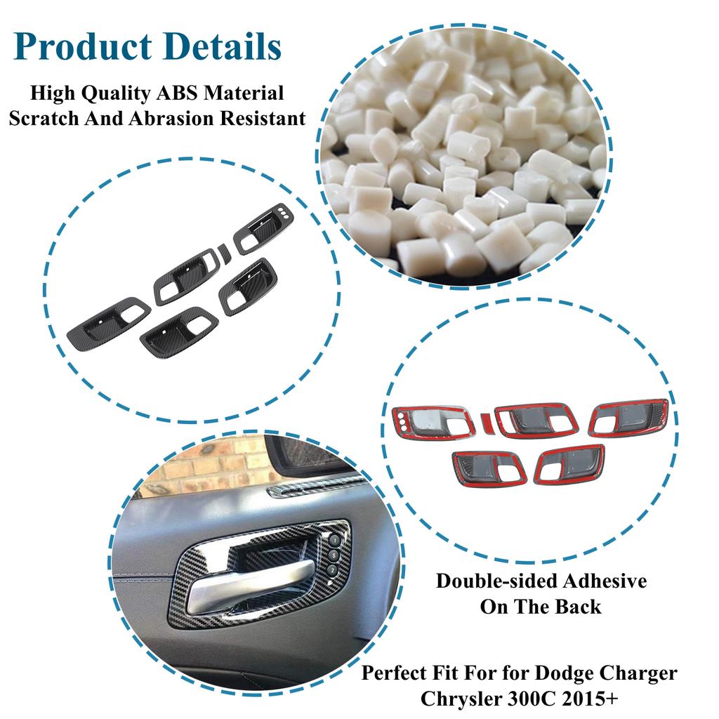 Внутренняя дверная ручка автомобиля, декоративная крышка для Dodge Charger Chrysler 300C 2015 2016 2017 2018 2022