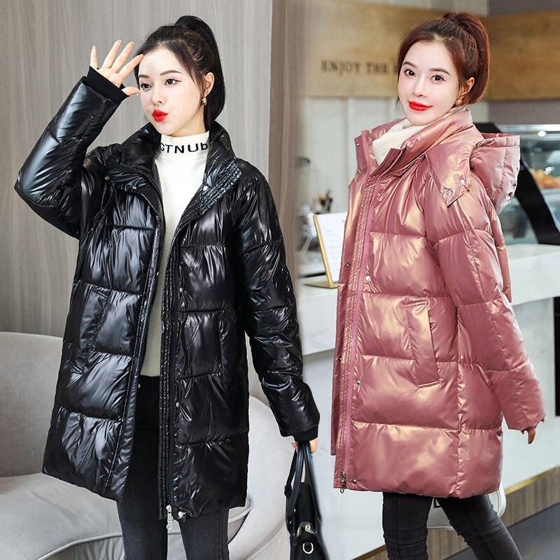 Осенне-зимняя длинная утепленная новая куртка с хлопковой подкладкой для лица с капюшоном