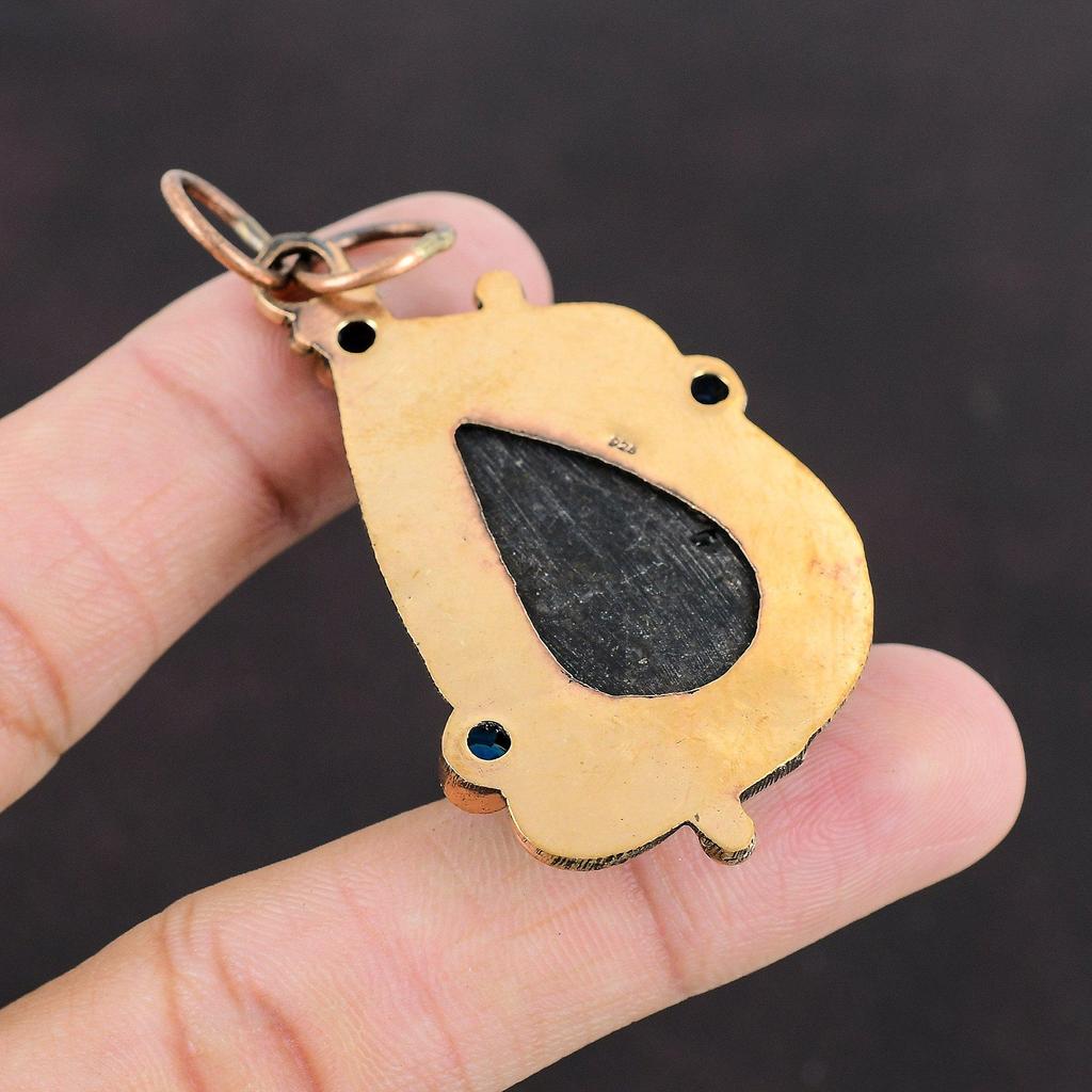 Подвеска из ракушки ушка Танзанит Кварц Подвеска Ювелирные изделия из драгоценных камней Подвеска ручной работы Уникальный медный дизайн Ювелирные изделия Подарок для нее Подвеска Для женщин